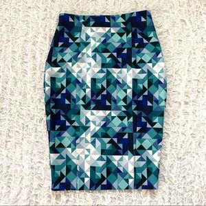 H&M geo print pencil skirt 8